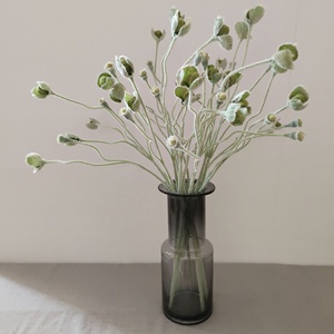 Fiore di Papavero Artificiale da 65 cm con Stelo Floccato Pieghevole, Decorazione per Casa e Accessori per Fotografia, Papaveri Arancioni - Product Image 1