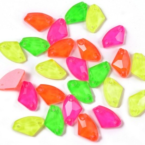 OLeeya Factory Wholesale Large Axe Gemstones Shaped Glass Sewing Strass Galactic Flat Back Sew on Rhinestones for Dance Dresses - Product Image 3
