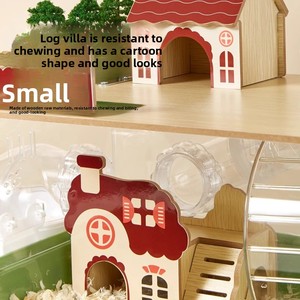 Maisonnette pour petits animaux en acrylique transparent |   <span class=keywords><strong>Cage</strong></span> d'intérieur résistante à l'eau avec cadre en fer, plateau et boîte en plastique pour hamster - Product Image 5