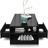 Middle eastern supplier verified manufacturer black painting large storage space coffee table