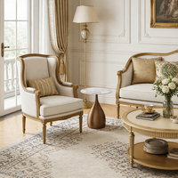 Table d'appoint de luxe à surface ronde en marbre et base en acier, style italien minimaliste et élégant pour villa