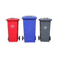 Poubelle extérieure en acier galvanisé 660L avec couvercle et 4 roues, bac à déchets mobile pour centre commercial et parking