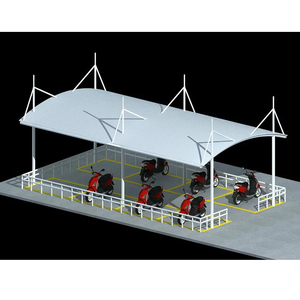 Tentes <span class=keywords><strong>de</strong></span> stationnement pour abri <span class=keywords><strong>de</strong></span> <span class=keywords><strong>voiture</strong></span> à structure <span class=keywords><strong>de</strong></span> membrane en porte-à-faux en acier pour l'extérieur PVDF/PTFE - Product Image 4