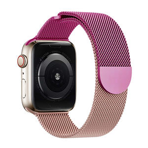 Apple <span class=keywords><strong>Watch</strong></span> 6 SE/Series 3 4 5対応 ステンレス製ミラネーゼループバンド スマートウォッチ用磁気ブレスレット - Product Image 6