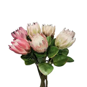 SENMASINE Real Touch fiori finti Artificial King Protea per centrotavola per la casa decorazione per composizioni floreali