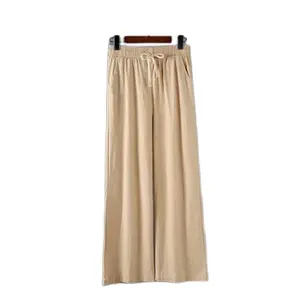 Cotton And Linen Wide-leg Pants Women&#39;s Summer 2021 New High-waist Loose Straight-leg Pants Large Size Slim Casual Pants