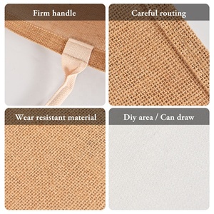 Grazie borse di iuta con stampa amante con manici Shopping tote Bag grande capacità per borsa da sposa da spiaggia fai da te regalo per il giorno dell'insegnante - Product Image 6