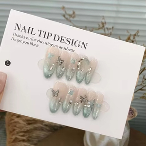 Vente en gros de <span class=keywords><strong>faux</strong></span> ongles style français grande remise nouvelle mode presse sur les ongles pour les doigts logo personnalisé marque privée - Product Image 3