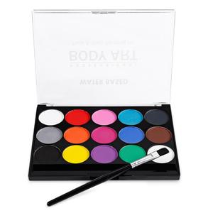 Hadyah Factory – 15 couleurs de peinture de visage Non toxique, maquillage du corps, eau sûre, peinture à l'huile avec pinceau, outils de fête d'halloween et de noël - Product Image 2