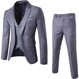 <span class=keywords><strong>Traje</strong></span> Formal <span class=keywords><strong>Gris</strong></span> <span class=keywords><strong>Claro</strong></span> y Negro de 3 Piezas, <span class=keywords><strong>Chaleco</strong></span> y Pantalones, Corte Entallado, Trajes de Hombre para Boda, Oficina, Negocios, Suministro de Fábrica - Product Image 6