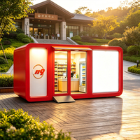 Kiosque mobile préfabriqué sur mesure en forme de cabane Apple, à montage rapide, pour la vente, stand de magasin préfabriqué pour la ville, la rue, le parc, la station-service