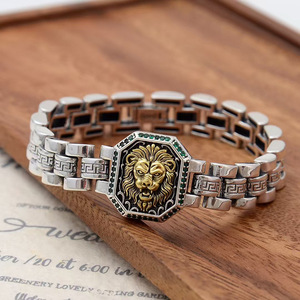 Pulsera de Cadena con Cabeza de León Vintage para Hombre, Brazalete Estilo Punk Retro, Joyería Masculina, Regalo para Él - Product Image 5