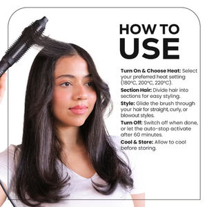 Cepillo Térmico Eléctrico Portátil para Alisar y Rizar el Cabello con Doble Calentador PTC - Product Image 3