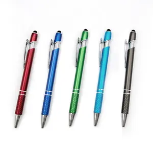 OEM индивидуальный алюминиевый металлический сенсорный стилус, дешевая рекламная шариковая ручка, шариковая ручка