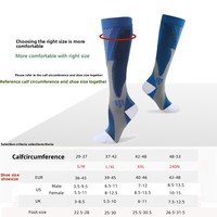 Chaussettes et collants de compression en nylon tricoté ODM pour la course et le yoga, longueur mollet, antidérapants, absorbants la transpiration et anti-odeurs