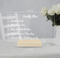 Panneau de notes LED clair pour réfrigérateur, panneau acrylique effaçable à sec