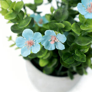 Fleurs artificielles <span class=keywords><strong>en</strong></span> tissu <span class=keywords><strong>bleu</strong></span> Gypsophile et <span class=keywords><strong>Eucalyptus</strong></span>, <span class=keywords><strong>en</strong></span> <span class=keywords><strong>pot</strong></span> <span class=keywords><strong>en</strong></span> pâte de papier blanc, sans arrosage, pour la décoration de la maison et du bureau, approvisionnement stable - Product Image 2