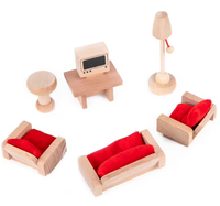 Maison de jeu miniature en bois, ensemble de meubles miniatures de simulation, modèle de maison de poupée en bois, meubles