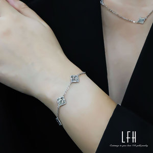 Collar y Pulsera de Oro de 18k de Fábrica, Pulsera de Trébol, Pulsera de Trébol de Cuatro Hojas de Oro de 18k, Oro Au750, Joyería de Oro Real de 18k - Product Image 5