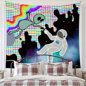 Colección de tapices cósmicos con motivos psicodélicos de la naturaleza, con estampados de montaña nevada, hongos brillantes y escenas alienígenas, decoración de pared para dormitorio - Product Image 4