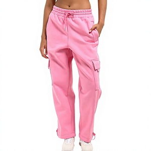 Nouveau design – Pantalon cargo ample et décontracté en coton vintage, taille mi-haute, jambe large, pour femme - Product Image 1