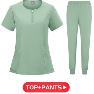 Women's <b>Scrub</b> Set Moisture Wicking Knitted Split Uniform Hospital Workwear S XXL - Product Image 3