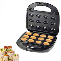 Machine à gaufres et grill électrique AOJA multi-plaques interchangeables 10 trous, mini-grille à sandwichs 2 tranches détachable pour petit-déjeuner