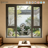 Ventana Abatible de Aluminio con Marco Delgado, Triple Cristal Low-E con Rotura de Puente Térmico para Villa Moderna