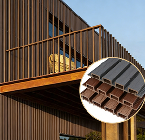 Panneau mural extérieur en WPC à rayures modernes, imperméable et ignifuge, pour les maisons et les utilisations commerciales - Product Image 3