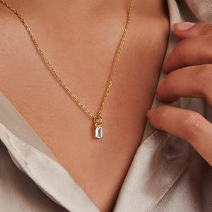 Collane Lincy <span class=keywords><strong>Birthstone</strong></span> collana pendente in acciaio inossidabile placcato oro 18k gioielli impermeabili anallergici Non appannati - Product Image 2