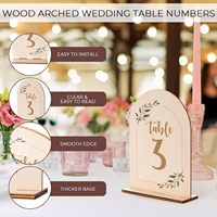 Numéros de Table pour Arche de Réception de Mariage Signe de Numéro de Table de Mariage 1-15 avec Base en Bois pour Décoration de Centre de Table de Fête