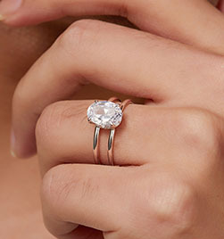 S925 Sterling Silver Double Twist Band <b>Oval</b> <b>Moissanite</b> <b>Ring</b> 2026 Hot Sale Niche Luxury Stackable <b>Engagement</b> Finger <b>Ring</b> - Product Image 5