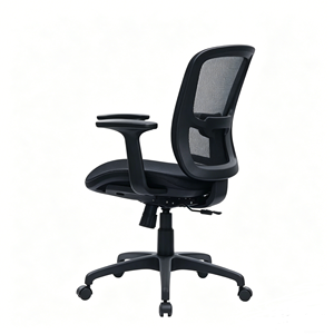 Chaise de bureau ergonomique en maille, pivotante et réglable, avec dossier mi-haut et accoudoirs - Product Image 4