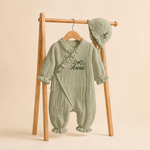 Tutina per Neonati Kaiyue Personalizzata in Cotone, Set 2 Pezzi con Ricami e Volant - Product Image 6