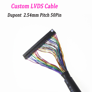 Câble d'affichage LVDS Dupont 50 broches, longueur personnalisée, faisceau de câblage avec connecteur Dupont pour panneau tactile de contrôle industriel et pilote d'écran TV - Product Image 1