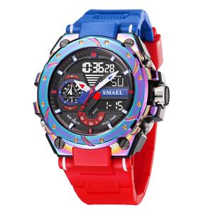 Montres numériques en gros pour hommes, montre de sport SMAEL 8060, boîtier en alliage, étanche, montres tendance - Product Image 3