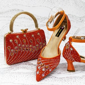 Conjuntos de bolsos de zapatos de estilo italiano, zapatos de color azul profundo <span class=keywords><strong>con</strong></span> bolsos de mano, zapatos de 2,8 pulgadas, Bolso pequeño a juego - Product Image 4