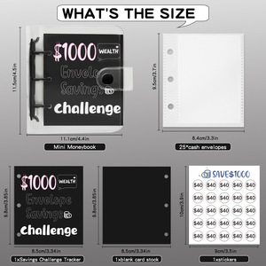 Hardcover kulit PU & penutup PVC <span class=keywords><strong>Notebook</strong></span> hemat untuk manajemen uang mengajar keterampilan keuangan penggunaan profesional - Product Image 4