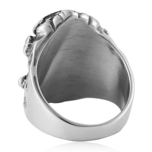 Anillo de calavera yunique para hombre, de acero inoxidable, estilo punk, color plateado, joyería retro, regalo, anillos de moda - Product Image 3