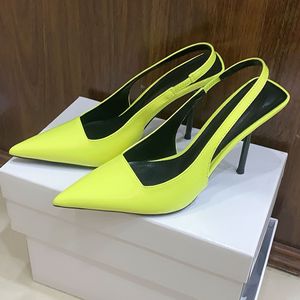 Zapatos de Tacón Slingback Verde Neón/Sexy, Tendencia 2025, Tacones de Diseñador de Lujo - Product Image 6