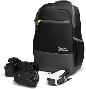 Mochila para cámara de muestra gratis, bolsa impermeable para fotografía DSLR SLR con compartimento para portátil de 15,6 pulgadas, soporte para trípode, funda para lluvia