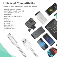 Câble de données USB 2.0 Type C tressé en nylon OEM d'usine, plaqué nickel, charge rapide pour téléphone portable