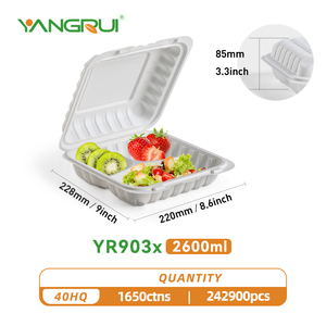 Yangrui takeout bữa ăn chuẩn bị Hộp <span class=keywords><strong>3</strong></span> ngăn hộp đựng thức ăn nhựa <span class=keywords><strong>Bento</strong></span> đi hộp cho trường học văn phòng ăn trưa - Product Image 2
