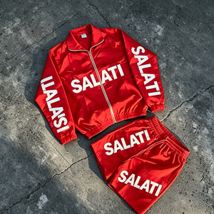 Salati Polyester/Nylon Sportswear Two-Piece Set Men's T-Shirt Shorts Four-Way Stretch Drawstring Closure Eco-Friendly Quick Dry