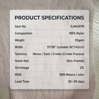 Tissu Crêpe Léger 53 g/m² 100 % Nylon Tissé, Écologique et Froissé, Matière Douce pour la Peau, Idéal pour les Vêtements d'Extérieur Tendance pour Filles et Garçons