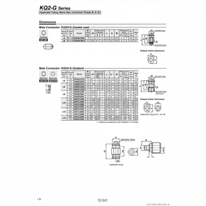 Raccords instantanés SMC Pneumatics KQ2H08-03G pièces pneumatiques - Product Image 1