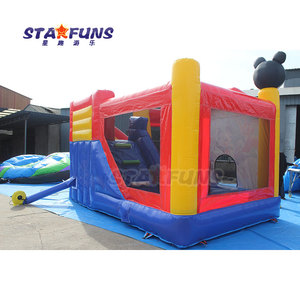 Inflatable Bouncer trượt Mickey Minnie Chuột thư bị trả lại nhà công viên Inflatable nhảy Mickey Minnie Chuột bouncy lâu đài với trượt - Product Image 3