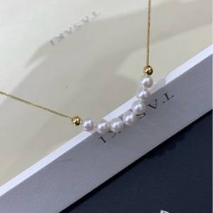 Cadena de Agua Dulce de 5-4 mm con Juego de Micro Imperfecciones, Colgante Universal de Cuentas Doradas y Collar Multiusos Casi Circular de 11-12 mm - Product Image 5