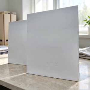 Bolsa de Papel Kraft Blanca Reciclable en Oferta, Bolsa de Regalo con Logotipo Grabado, Impresión Personalizada, Bolsa de Papel para Envíos - Product Image 3