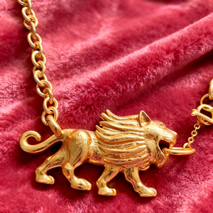 Schiaparelli perhiasan tidak pudar kuningan 18k berlapis emas Leo dari konstelasi liontin mode kalung kustom perhiasan - Product Image 4